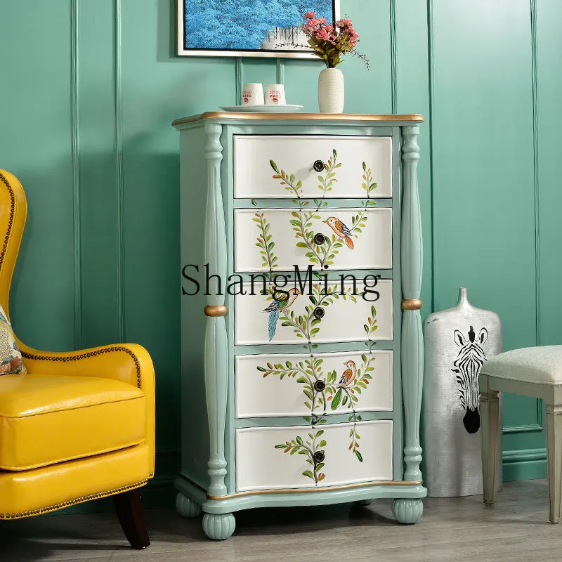 

DHY chest of drawers solid wood living room cabinet locker dining side storage drawer cabinet