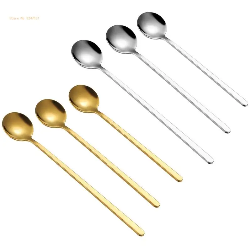 Tea Coffee Soup Spoon For Eating Mixing Stirring Long Handle Drink Tableware Mixing Scoops Bar Bartending Accessories Dropship