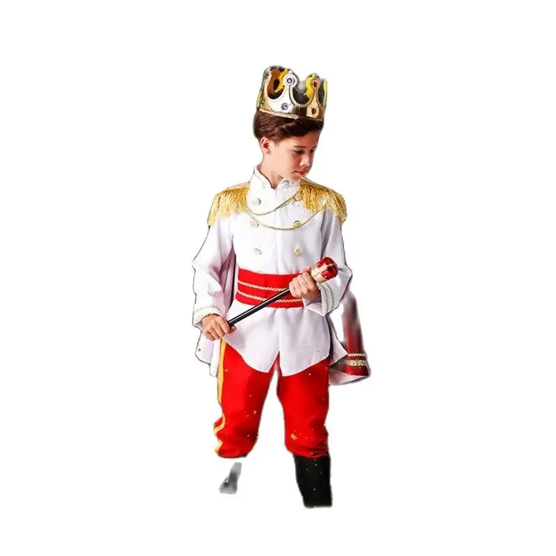 Kids Halloween Fantasia Prince King Cosplay Costumes Boy Carnival Party Fancy Dress Up Birthday New Year Gift Children 2-12 T