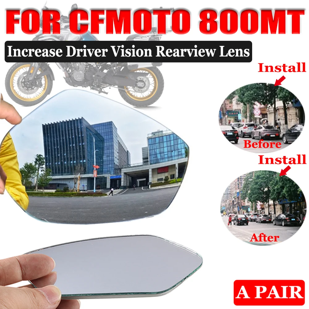 For CFMOTO CF 800MT MT800 MT 800 MT CF800MT Accessories Enlarged Increase Field OF View Lens Convex Mirror Rearview Side Mirror