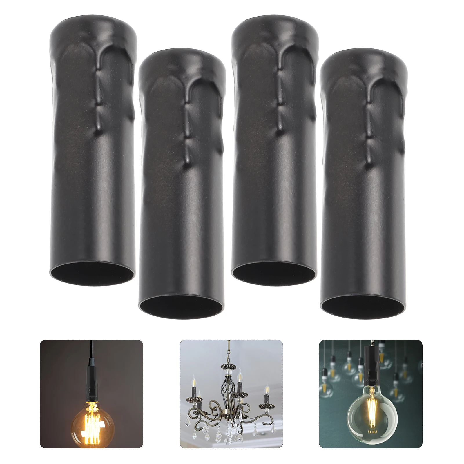 4Pcs E14 Socket Flanging Sleeve Crystal Chandelier Lamp Base Replacement Holder Casing Lighting Accessories