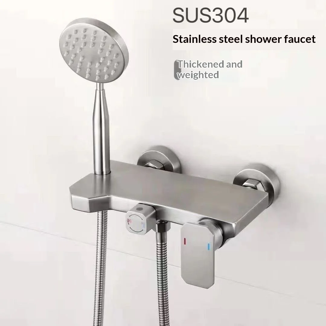 

304 stainless steel bathtub faucet, hot and cold shower faucet, shower head, mixing valve, bidet spray gun, bathroom set