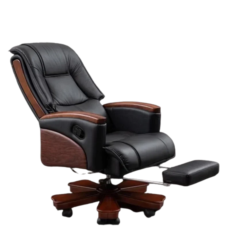 Silla De Oficina ergonómica De cuero, respaldo para juegos, reposapiés con diseño, Sillas De Oficina para masaje De negocios, muebles