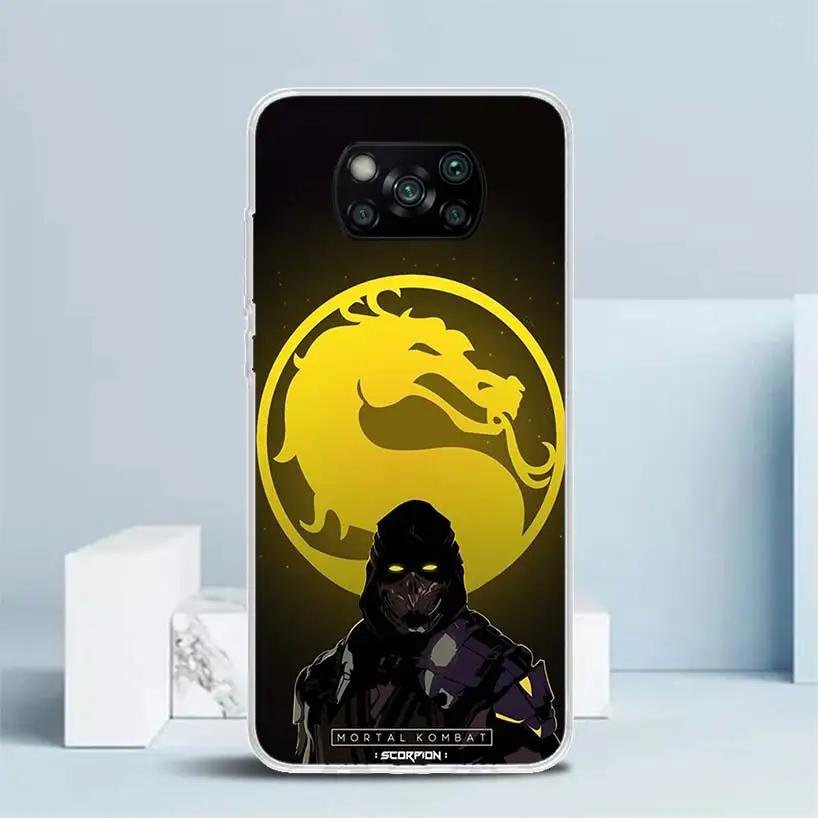 Scorpion Zero Sub Mortal Kombat Soft Cover for Xiaomi Poco X5 Pro X4 Gt X3 Nfc M5S Print Phone Case M4 M3 M2 F3 F2 F1 Mi Note 10