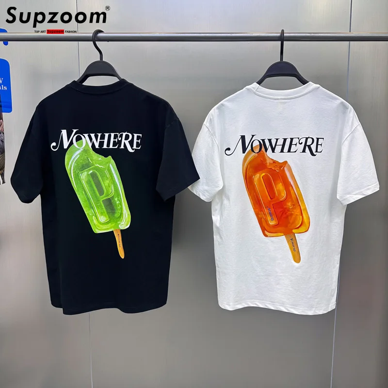 

Supzoom New Arrival Summer High Street Splash Ink Printing Neutral O-neck Casual Heavy Texture Cotton Ins Loose Men T shirt