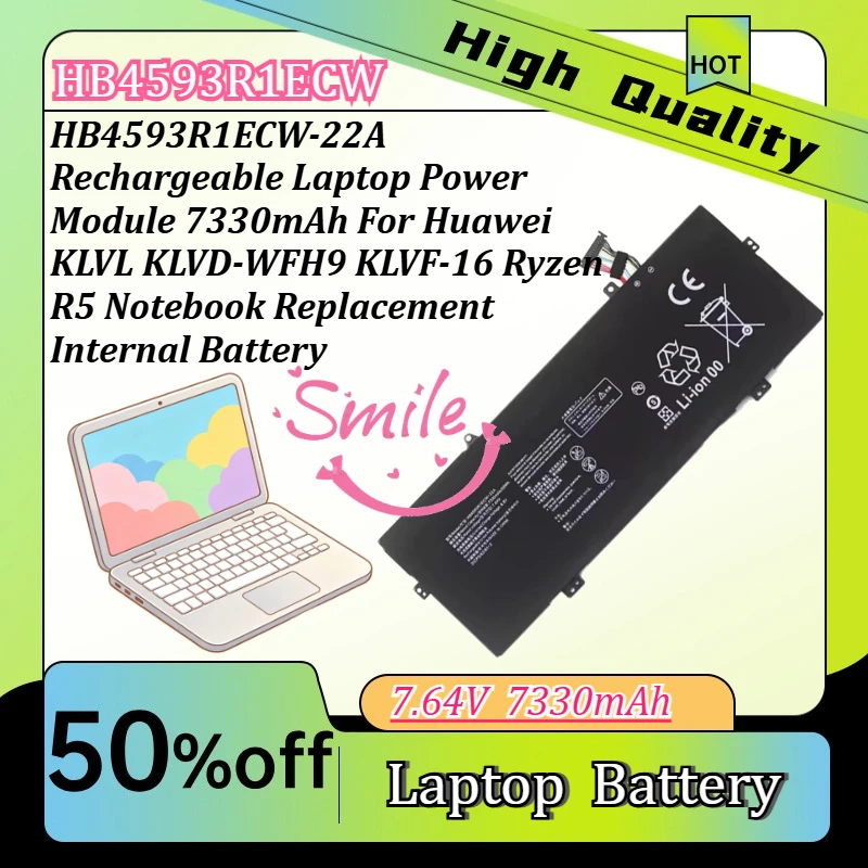 HB4593R1ECW-22A Rechargeable Laptop Power Module 7330mAh For Huawei KLVL KLVD-WFH9 KLVF-16 Ryzen R5 Notebook Replacement Battery