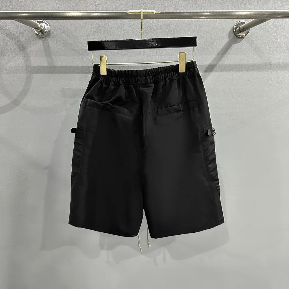 Summer Rick Shorts High Street Zip Punk Owens Pants Stylish Pocket Quarter Trouser Black Sweatpants Streetwear RO Clothing