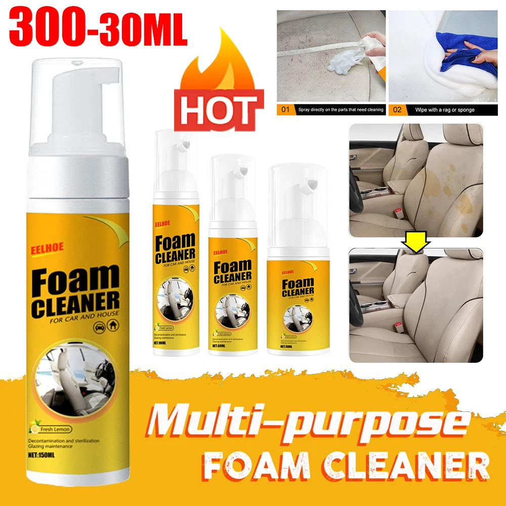 300-30ml Multi-Purpose Foam Cleaner Car Interior Leather Fabric Seat Clean Household Stain Remover Car Washer Auto Cleaning Kit