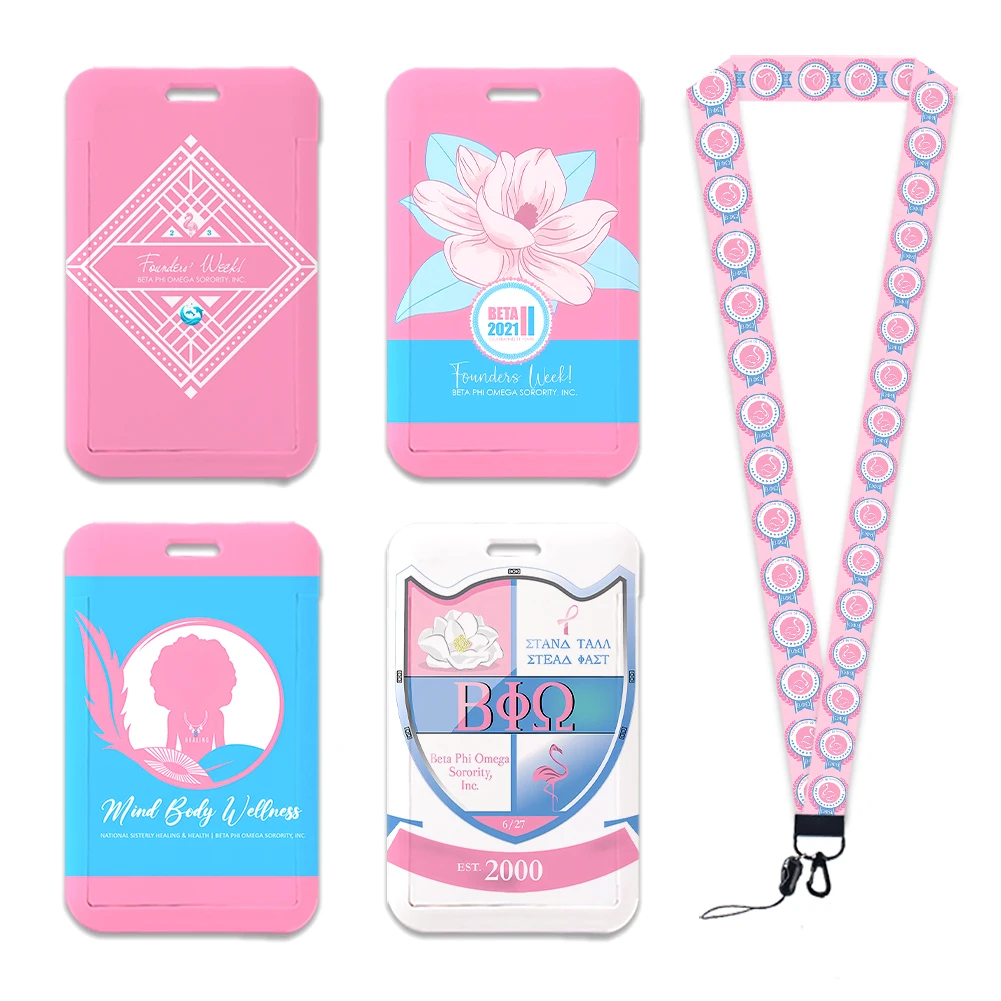 

Sorority Design Beta Phi Omega Phone Straps Lanyard Hang Rope For Work Card Badge ID Card Badge Holder Neck Straps Women Gifts