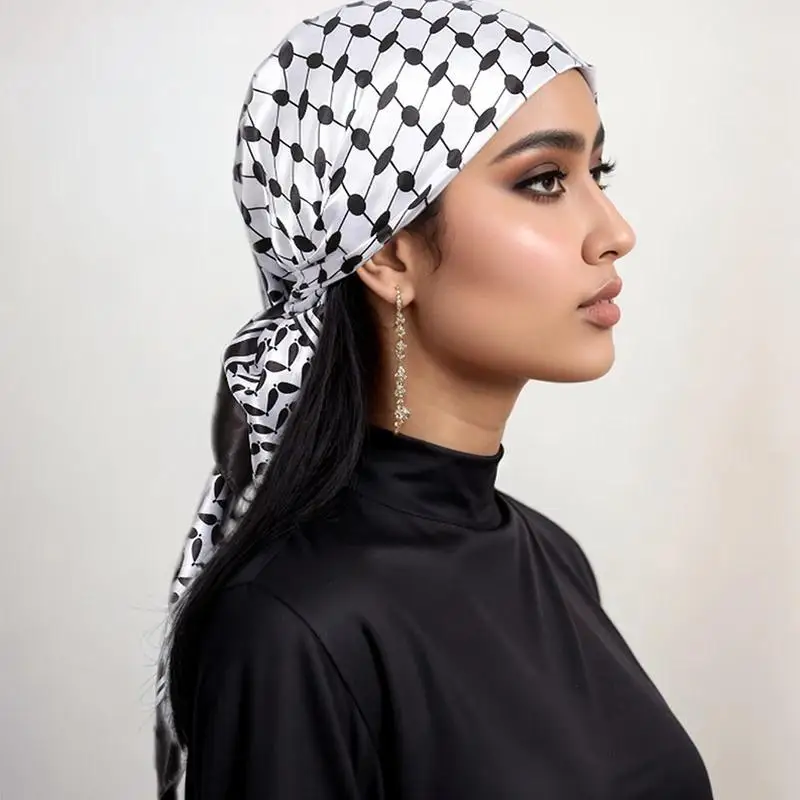 Spring ummer new imitation silk Arabic element color tin digital printed square scarf Middle Eastern scarf and headscarf 90*90cm