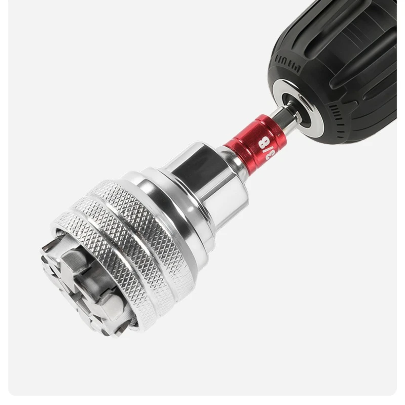 10-19mm Adjustable Universal Socket Wrench Self Adjusting with Drill Adapter for 3/8 Inch Power Drill Ratchet Home Maintenance