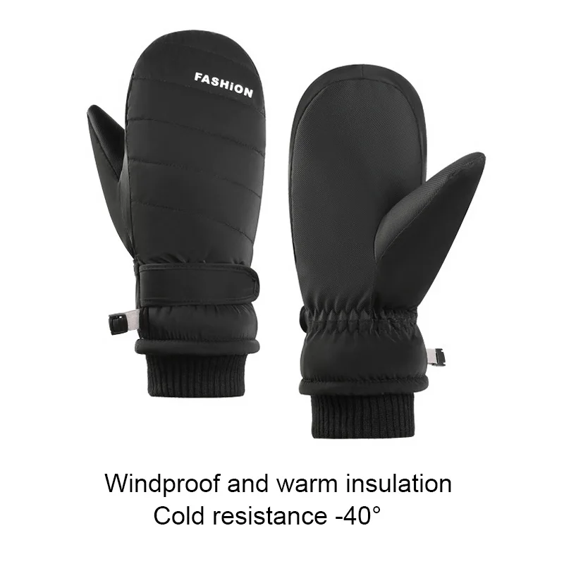 

Waterproof Ski Gloves For Women Winter Warm Plush Thick Windproof Outdoor Sports Cycling Snowboard Mittens Thermal Snow Mittens