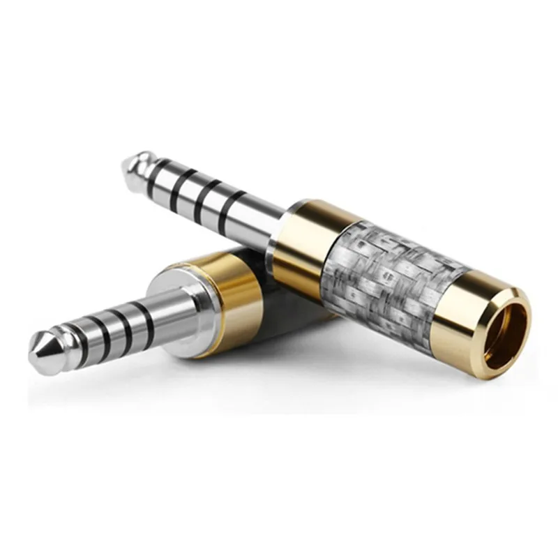 Buchse 4,4mm Stecker symmetrische Schnitts telle Lautsprecher anschluss Kupfer Stecker Audio-Stecker DIY Kopfhörer Kabel Gold Rhodium – Detail 12