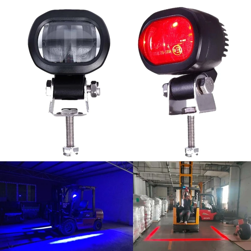 10-80v E9 Mini forklift lights Red Warehouse keep out zone light Red zone pedestrian light Red Danger Warning lights