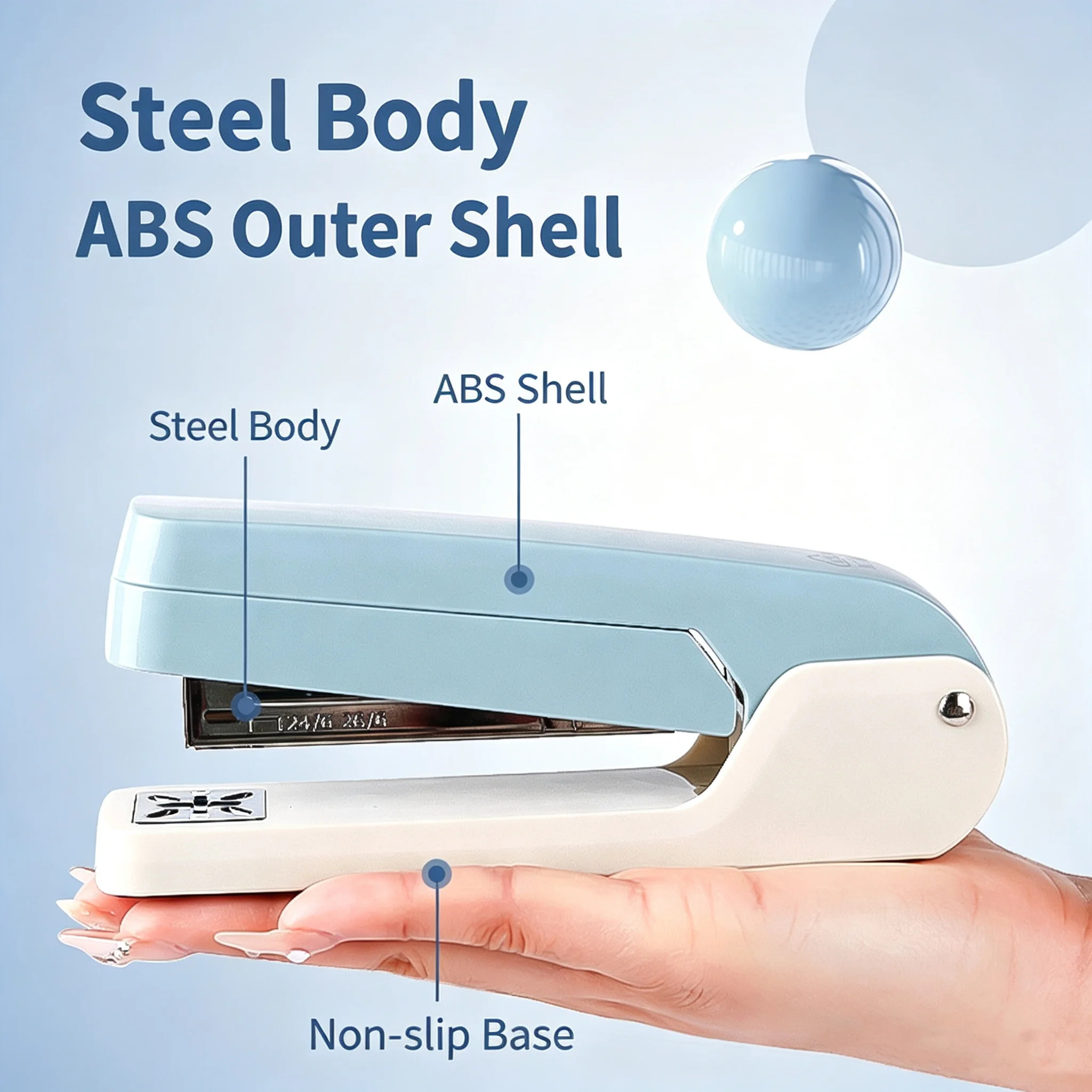 1pc 360° Rotatable Stapler with Staple Remover, Heavy Duty Stapling Machine for Home Office, Large Capacity & Strong Clutch