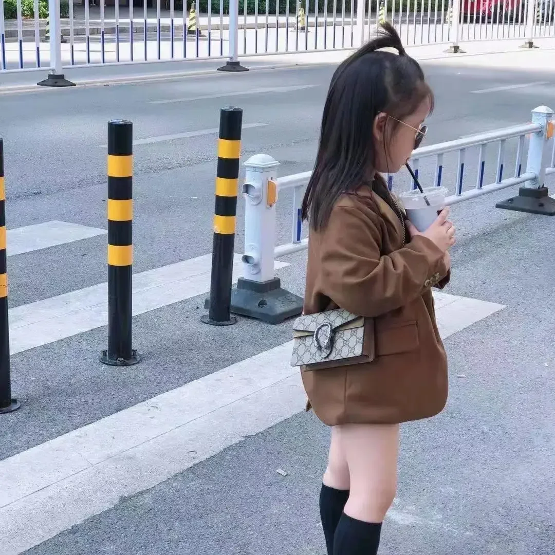 

2025 New Fashionable Girls' Casual Top Children Clothes Toddler Suit Girls' Suit Jacket Spring and Autumn Children's Suit