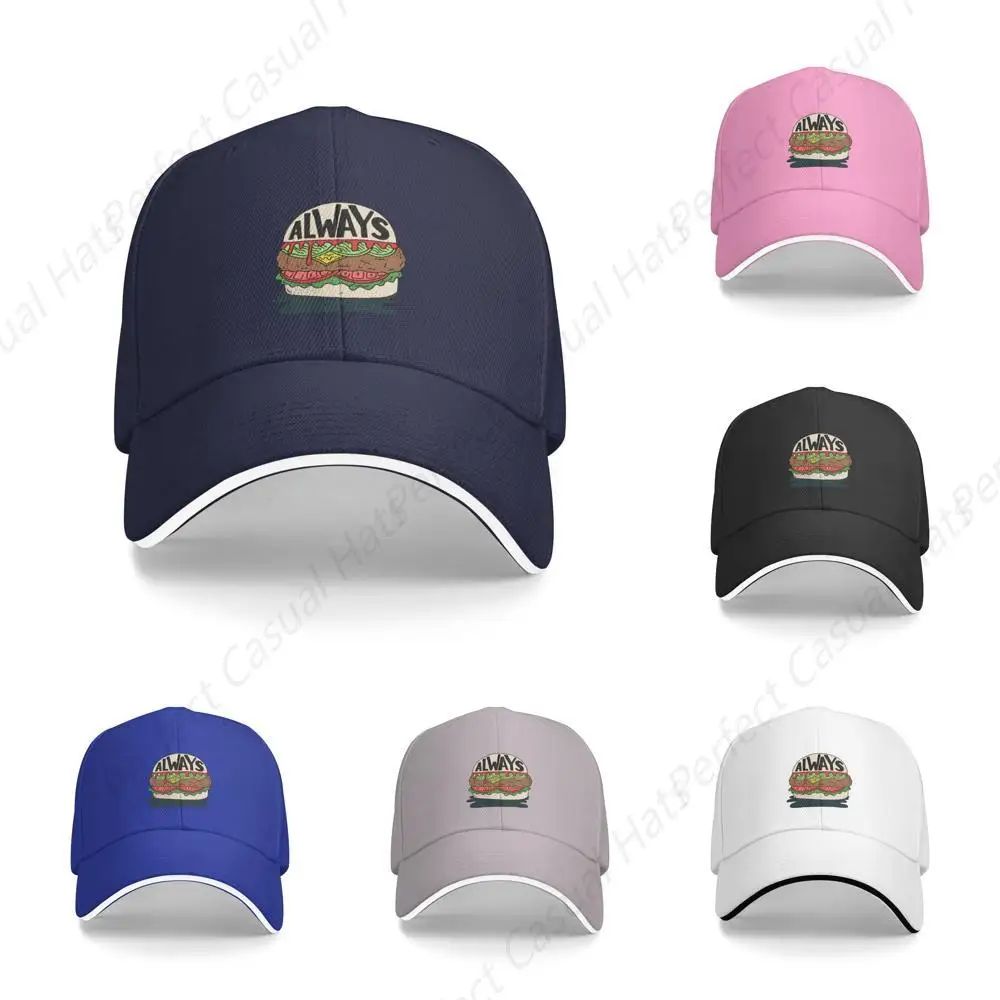 

High Quality Cartoon Cheeseburger printing Cowboy Hat Peaked Caps Sandwich Caps Trucker Hat Men Women Outdoor Sun Visor