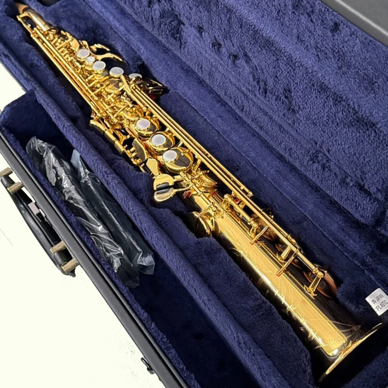 

Japan 82ZR Soprano Saxophone Bb Brass Gold Lacquer Straight Pipe professional Sax Musical instrument With Case All Accessories