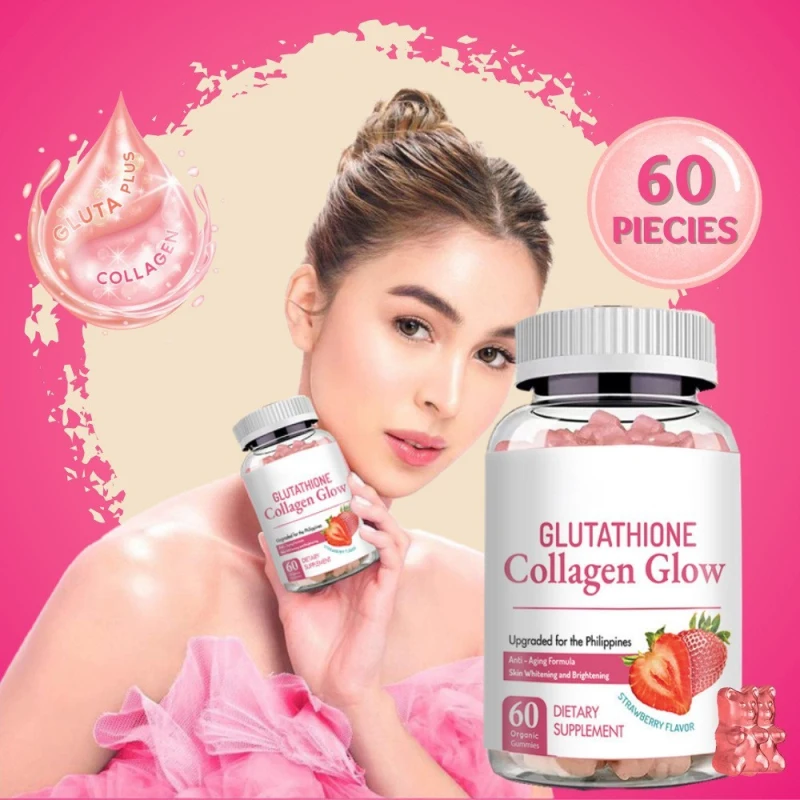 60 Capsules Natural Anti-Aging Biotin Multivitamin Collagen Gummies Glutathione Skin Brightening Health Food