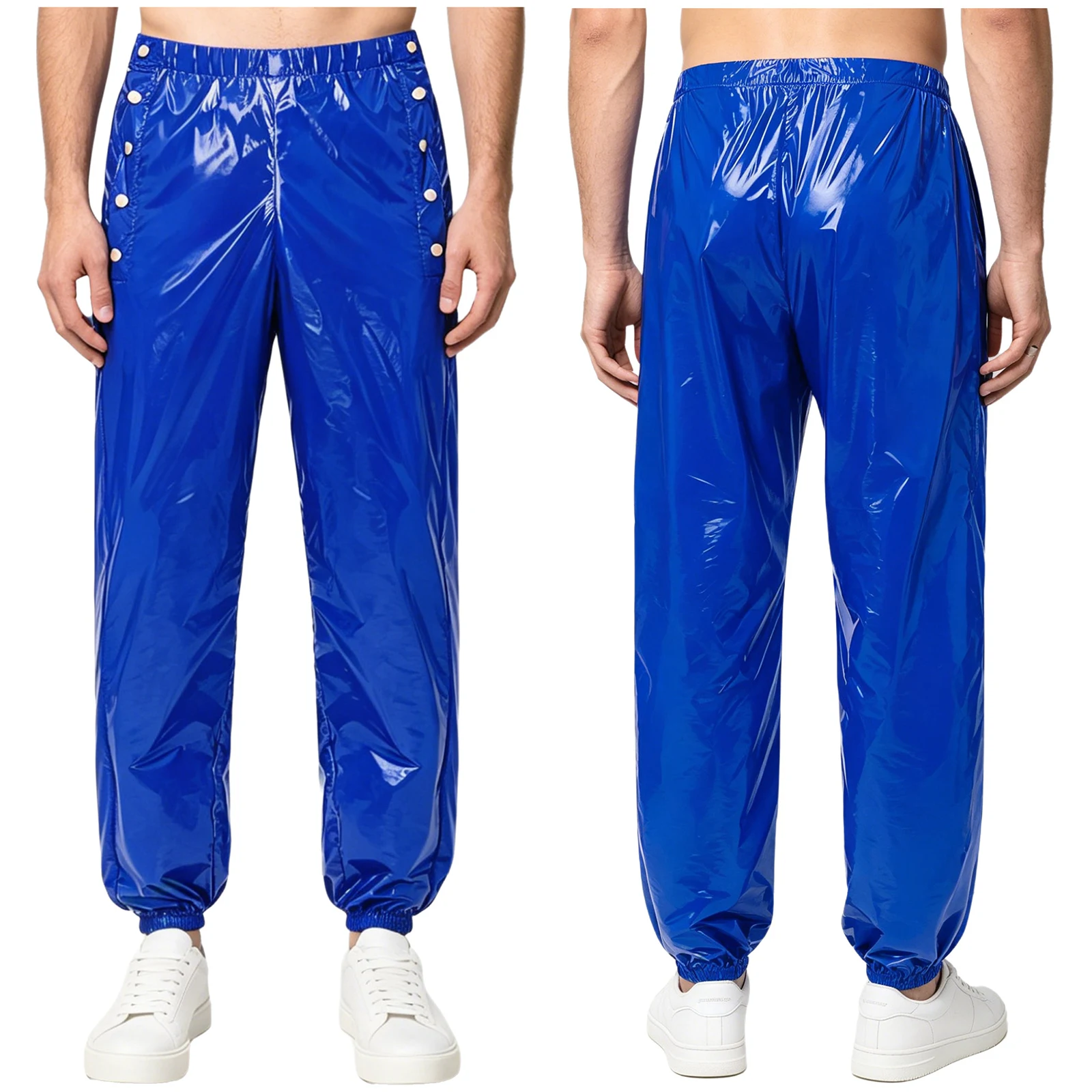 Mens Waterproof Diaper Covers Pants Sides Waist Buttons Jogger Pants for Hospital Clinic Medical Adaptive Briefs Safety Wear