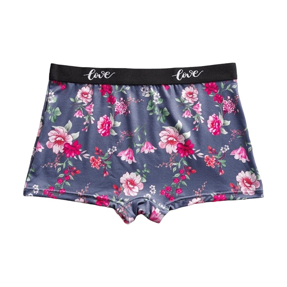 Breathable Seamless Women Underwear Floral High Waist Rose Printed Panties Lingerie Briefs Women