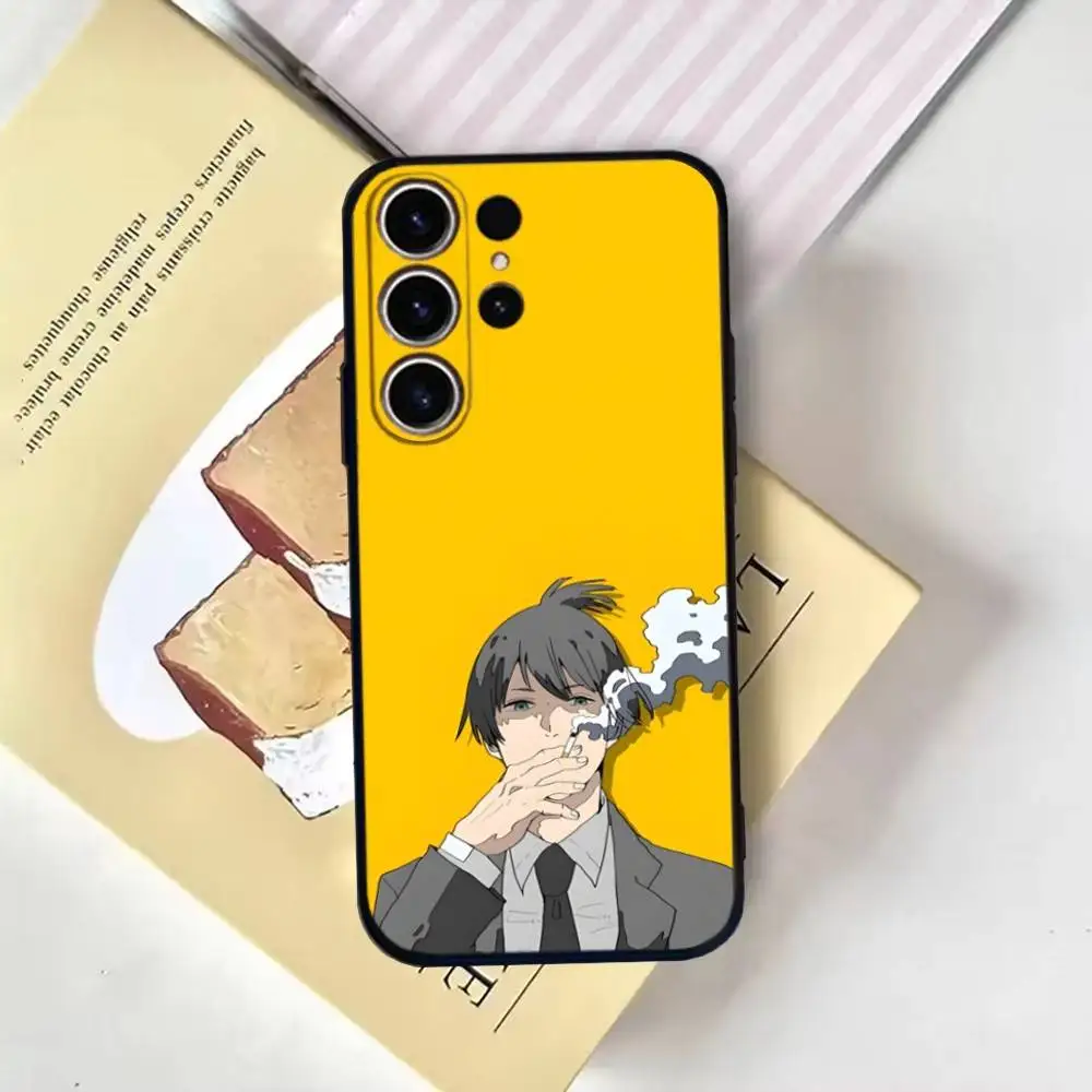 حافظة هاتف C-ChainsawS M-Man Aki Hayakawa لهاتف SamsungS25,24,21,22,23,30,Ultra,20,Plus,Fe,Lite,not,10,9,غطاء أسود ناعم #5