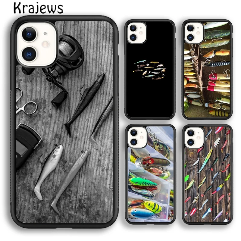 Krajews Pike Fishing Bait Spinner Phone Case Cover For iPhone 16 15 14 plus XS XR 11 12 mini 13 pro max coque Fundas