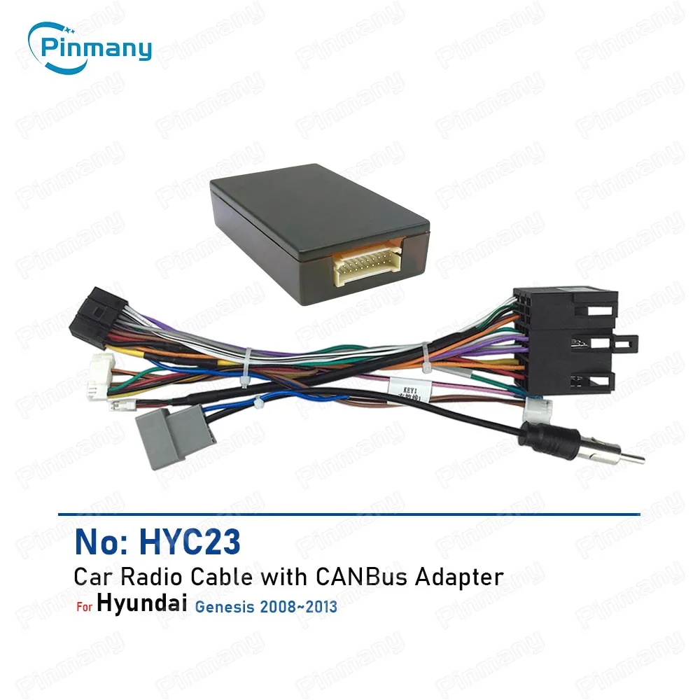Car stereo Cable Android Head Unit Power Wiring Harness Plug socket connector CAN Bus Adapter for Hyundai Genesis 2008~2013