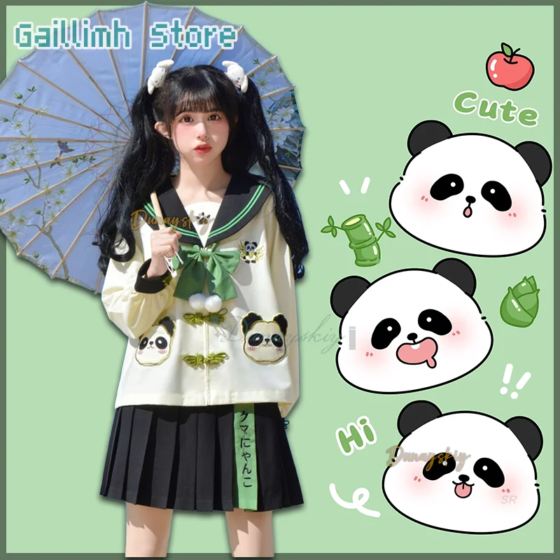 

Новинка 2023 года, милая униформа с пандой для детского сада, женская школьная форма для девочек, косплей, японский стиль Харадзюку, модная мода на Хэллоуин