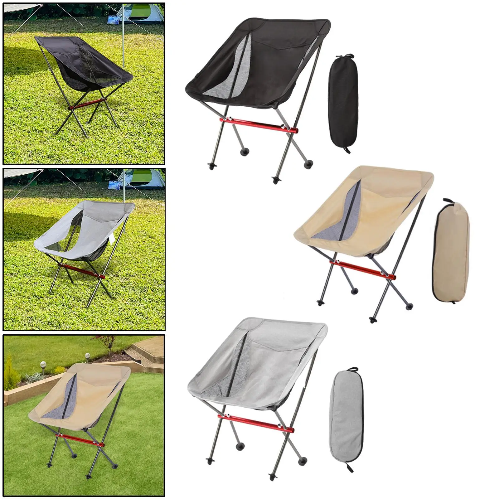 Folding Camping Chair Outdoor Moon Chair for Fishing Sporting Events Yard