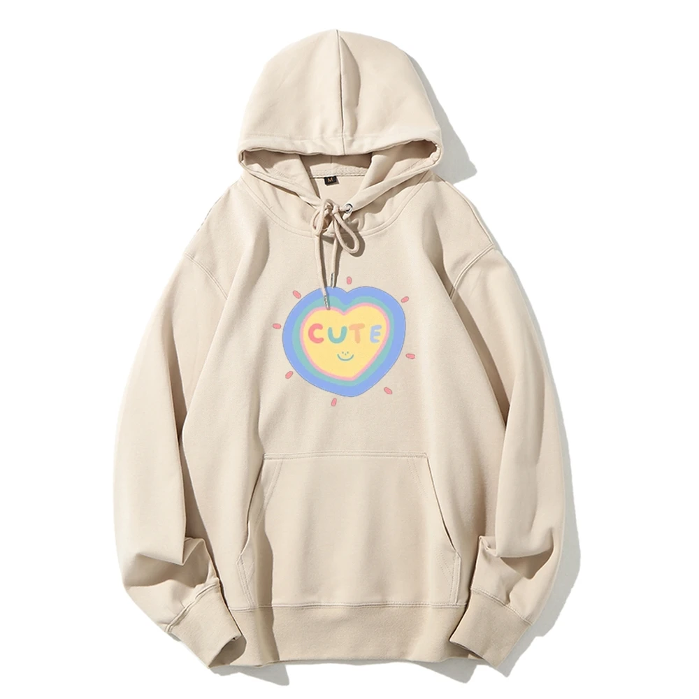 

Kawaii Cute Comfort Colorful Heart Love Casual Hoodie Sweatshirt