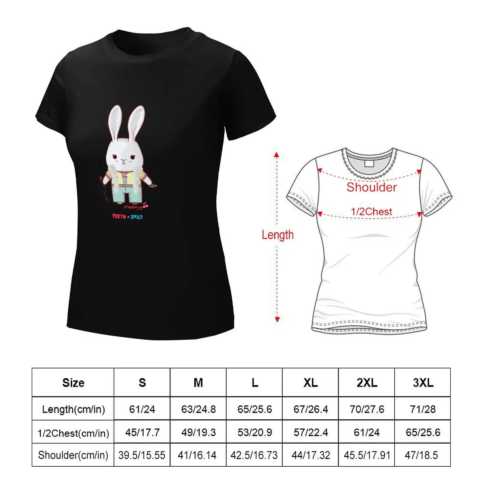 Bunny on tour, Perth Camiseta vintage para mujer, blusa divertida, 2023