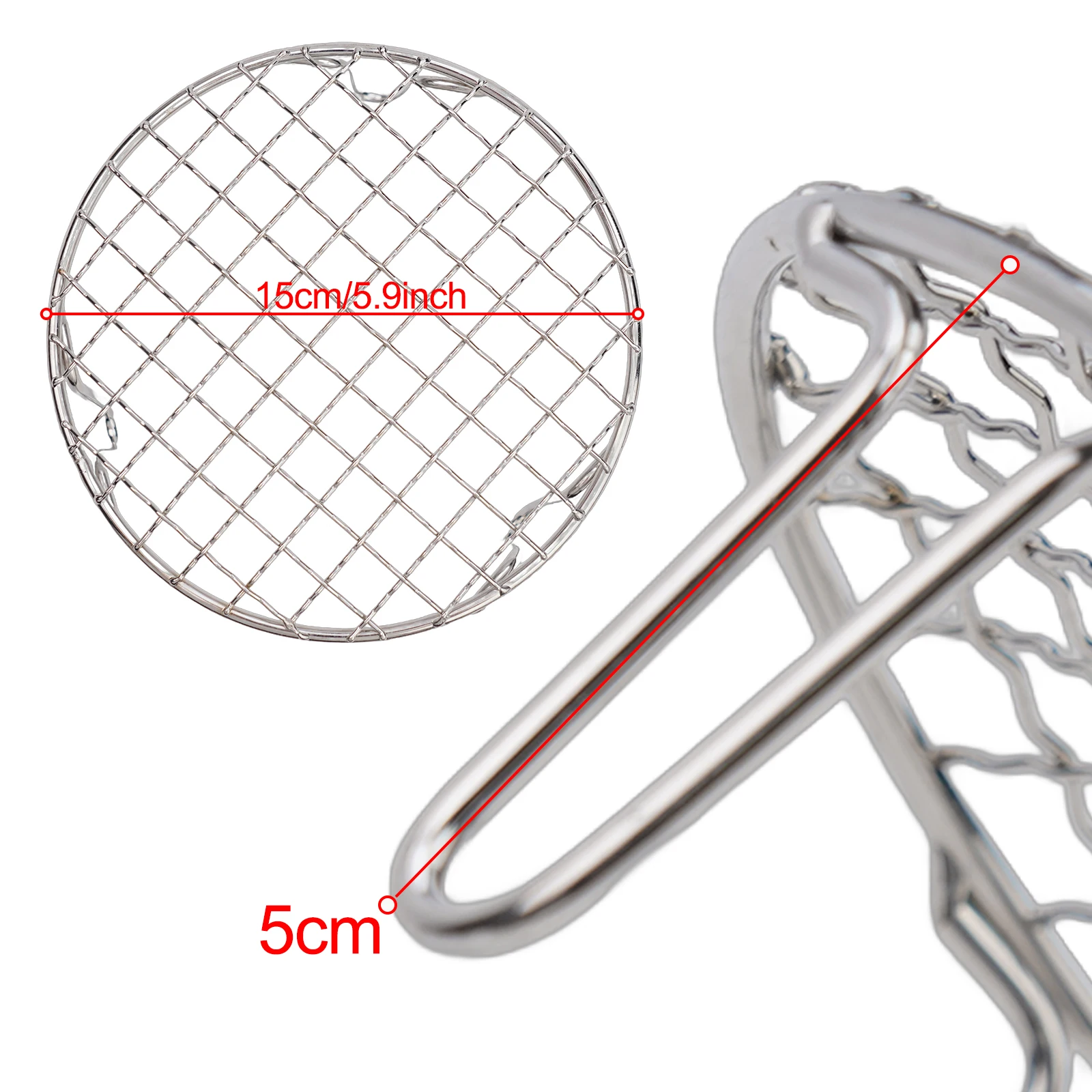 

Tray BBQ Grid Net Camping Even Mesh Heating Block Home Outdoor Precise Resistant Stainless Steel Silver Barbecue
