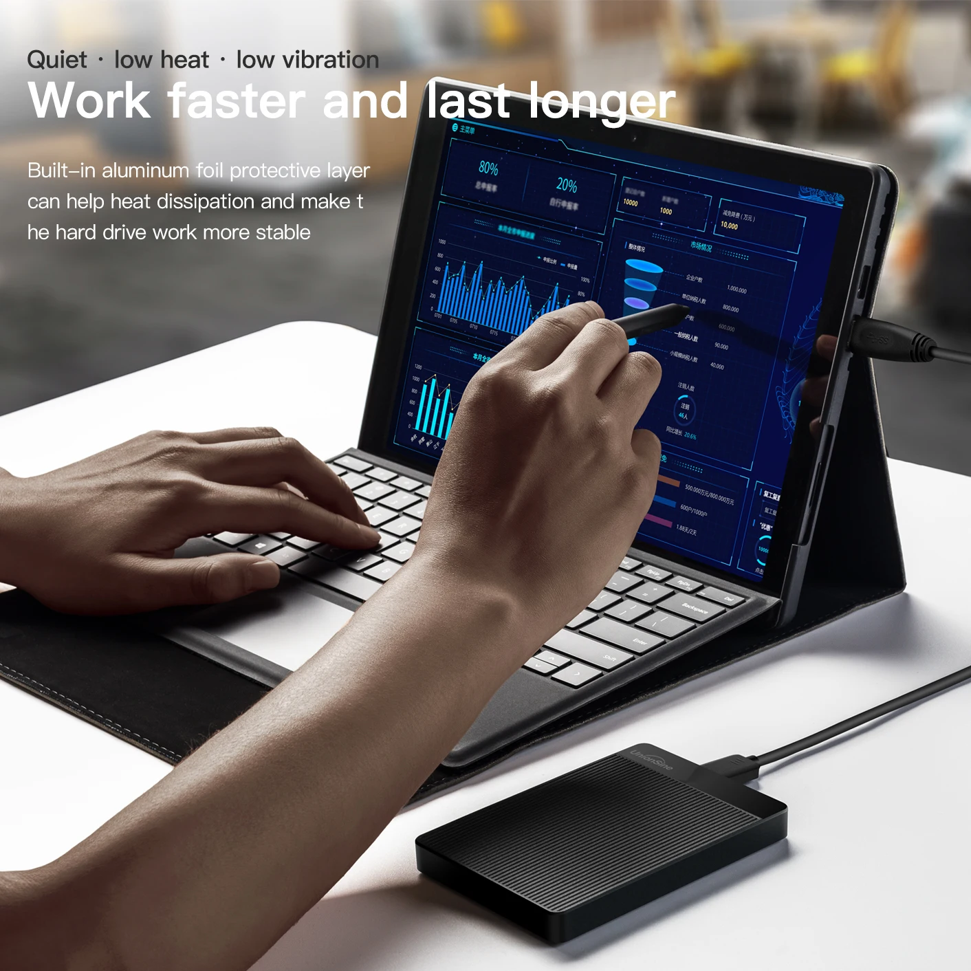 UnionSine 2,5 Polegadas Disco Rígido Externo Portátil 1tb/500gb/750GB Armazenamento USB3.0 Compatível para Mac/Desktop/PC/PS4/Xbox/TV