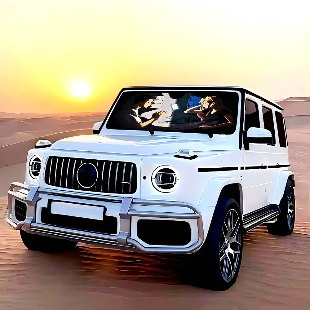 M-My D-Dress U-Up D-Darling أنيمي زجاج سيارة الشمس الظل طوي سيارة الجبهة يغطي مظلة السيارات لملحقات السيارات