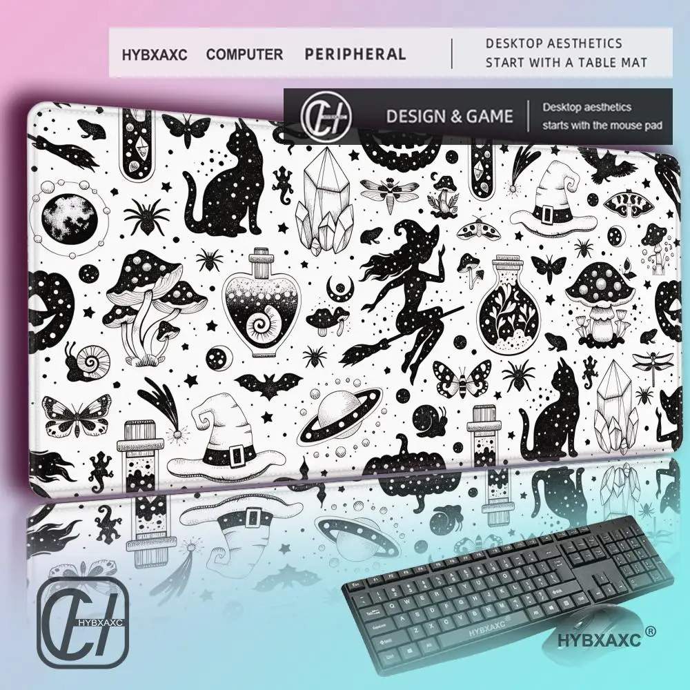 

HYBXAXC Mouse Pad Gamer Black Tarot Large New Mousepad keyboard pad Non-Slip Soft Office Computer Desktop Mouse Pad Mice Pad
