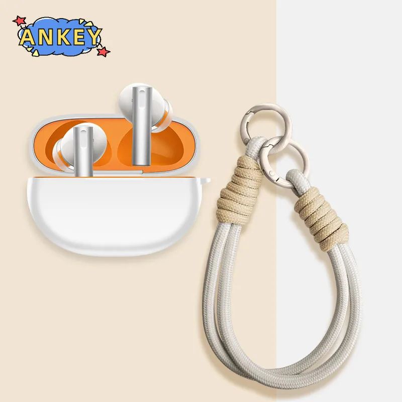 لـ Realme Buds Air 5 6 حافظة ناعمة من السيليكون واقية محمولة مقاومة للخدش مع حبل حلقة تسلق