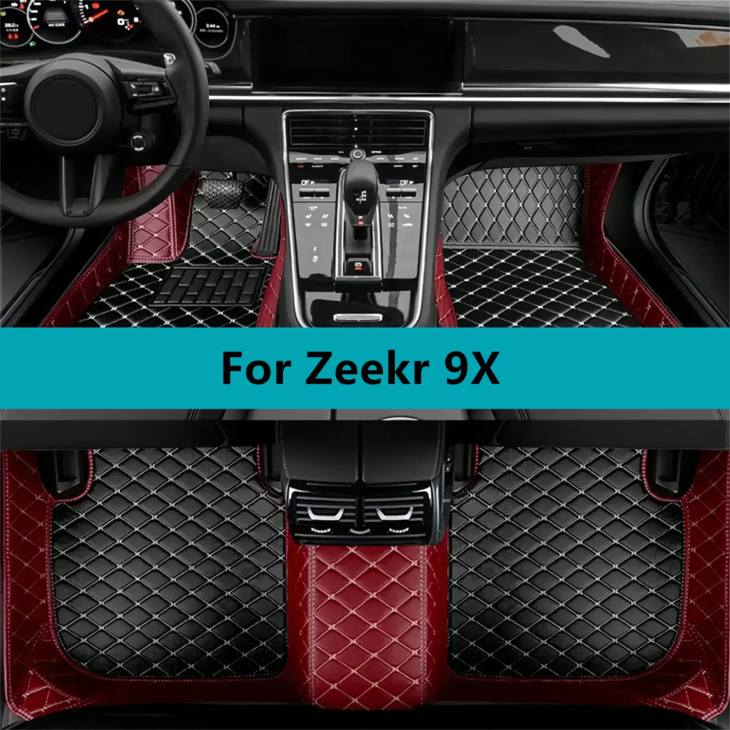 Custom Car Floor Mats For Zeekr 9X  2025 2026 2027 2028  Leather Waterproof Car Floor Mats Interior Accessories