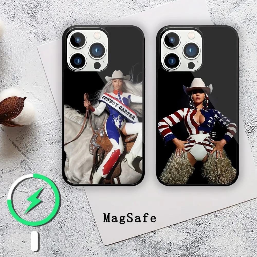 Hot Singer Beyonce Cowboy Carter Phone Case For iPhone 11 12 13 14 15 Mini Pro XS Max X S Plus XR Magnetic Attraction Shell