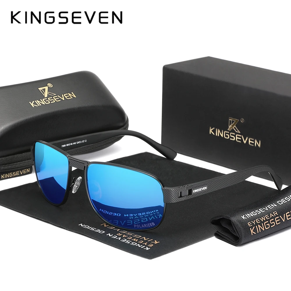KINGSEVEN Männer Polarisierte UV400 Sonnenbrille Mode Vintage Retro Rechteck Klassische Schutzbrille Im Freien Fahren Brillen