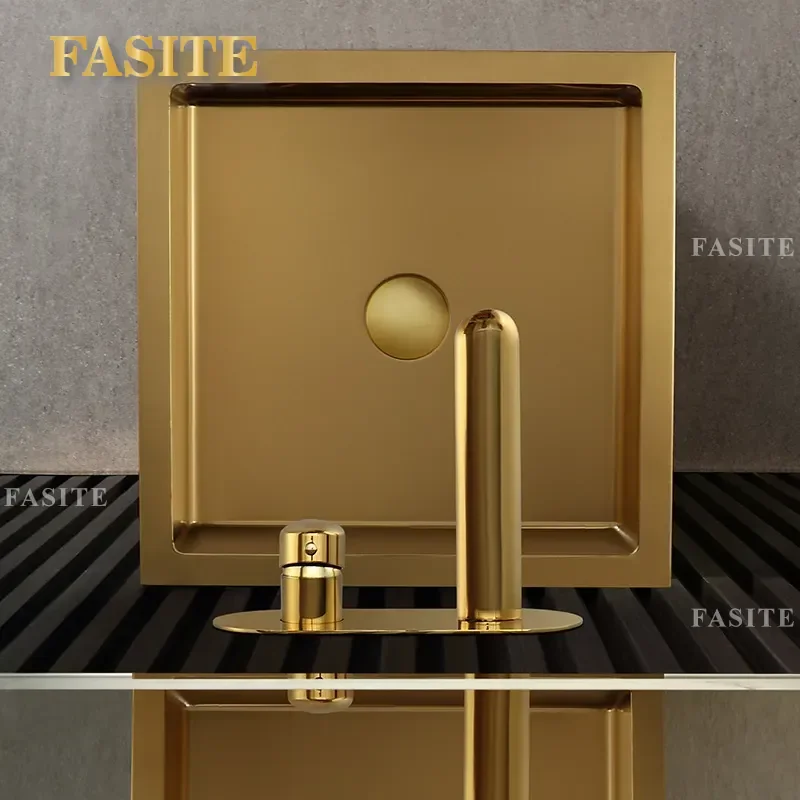 gold 304 stainless steel column basin integrated floor to ceiling washbasin bar KTV column basin washbasin