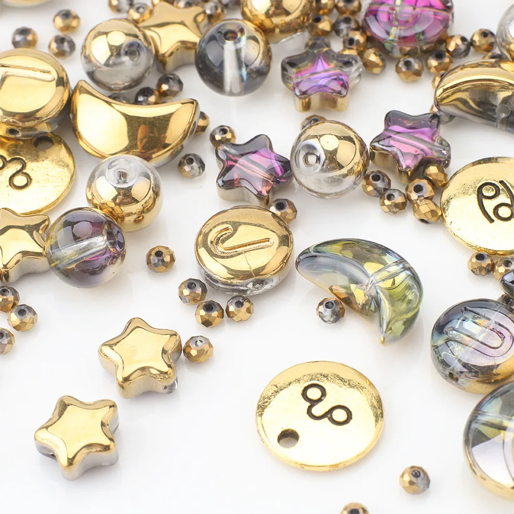 

Original Star Moon Constellation Month Color Scheme Magic Colored Glass beads diy Jewelry Accessories Earrings Necklace Bracelet