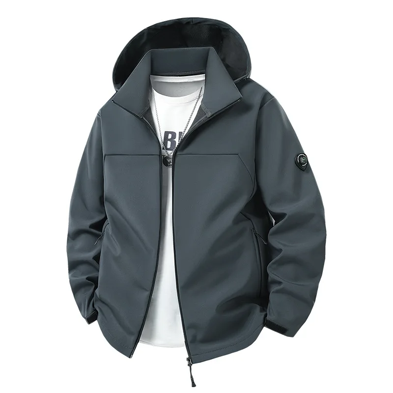 Men's Outdoor Fleece Jacket Autumn Winter Warm Temperature-Retaining Waterproof Windproof Men's Jacket for Outdoor Activities