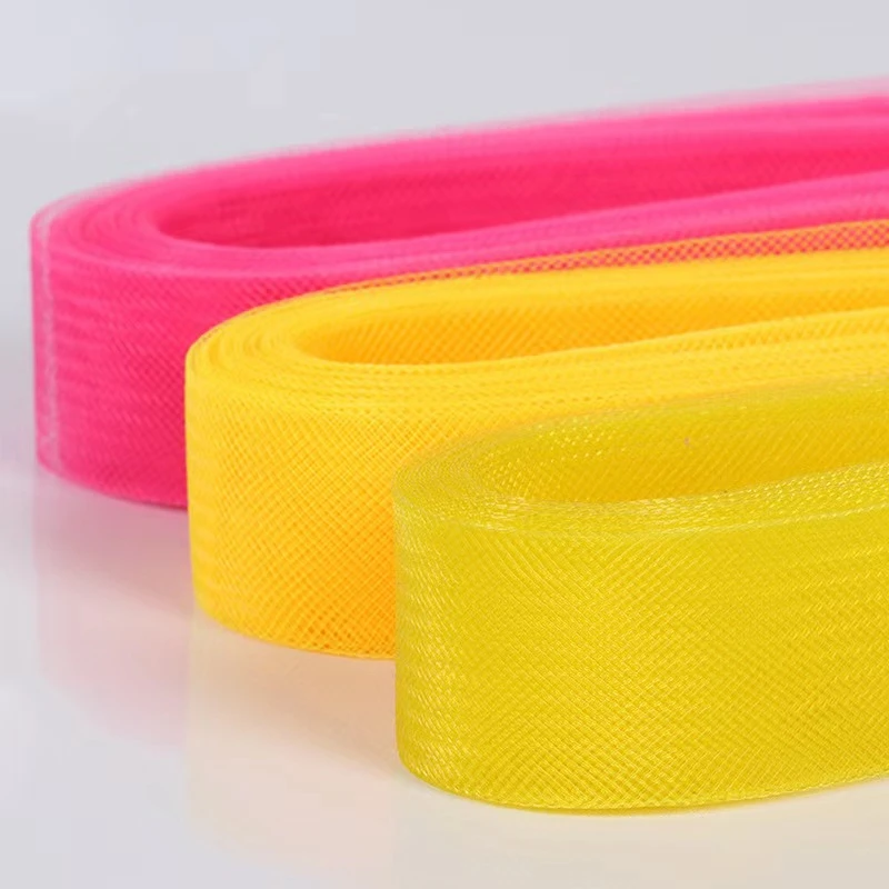 25/50 Yards Stiff Polyester Horsehair Braid for Boning Sewing Wedding Bridal Dress Dance Formal Dress Crinoline Mesh Crafts