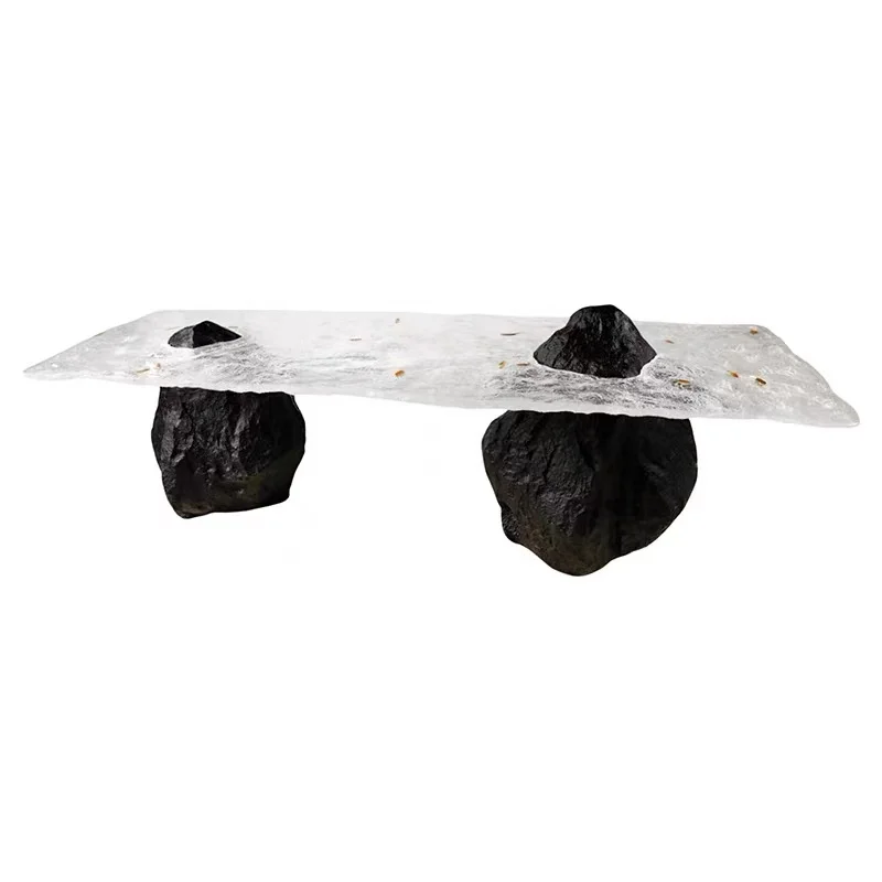 * Modern Transparent Epoxy Resin Sculpted Eco-Friendly Dining Room Table Sets Handicraft Ornaments for Kitchen Living Hotel