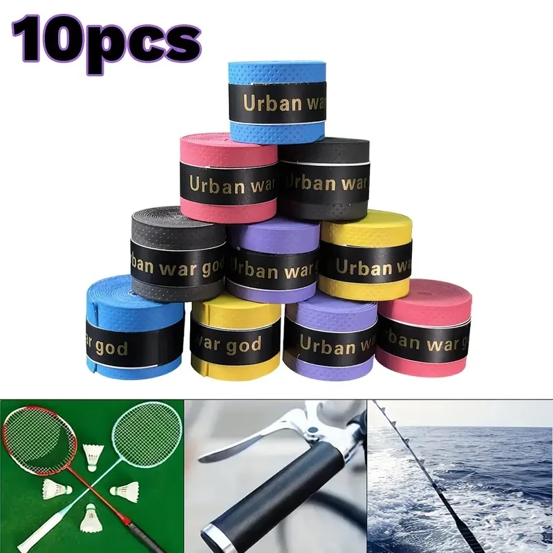 Grip Tape for Badminton Tennis Fishing Multi Sport Sweat Absorbing Non Slip Wrap Comfortable Durable Premium Performance 10 Pcs