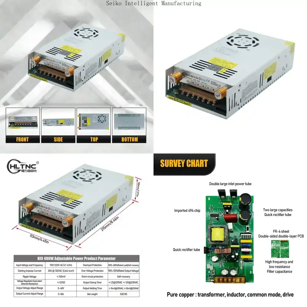

Hot sell Digital Displayadjustable DC 480W Switching Power Supply 5-300V PLC signal Control AC Voltage 110V 220V Conversion