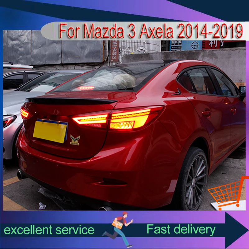 

Стайлинг автомобиля для Axela Mazda 3 Mazda3 2014-2019, задний фонарь, светодиодный DRL, линза проектора, динамический тормозной сигнал поворота, аксессуар