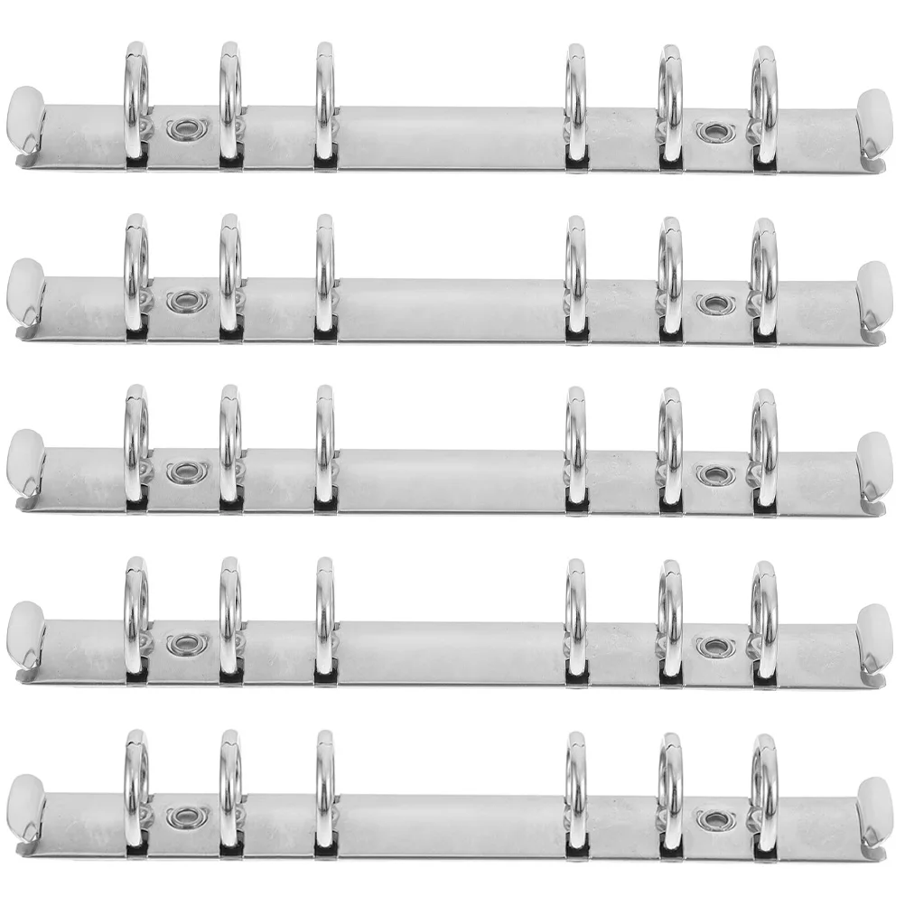 5 Pcs Loose Leaf Binder Inner Core Notebook A6 Size Stainless Steel Mechanism Six RingBinder Lightweight Portable