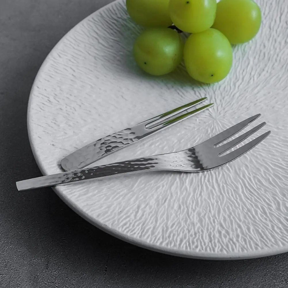 Retro Hammer-eye Pattern Spoon Non-slip Handle Tableware Set with Spoon Fork Thick 304 Stainless Steel Flatware for Home